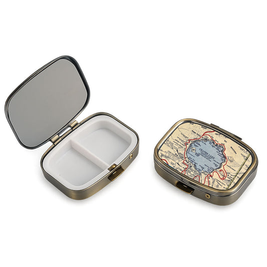 Crater Lake National Park vintage map pill case