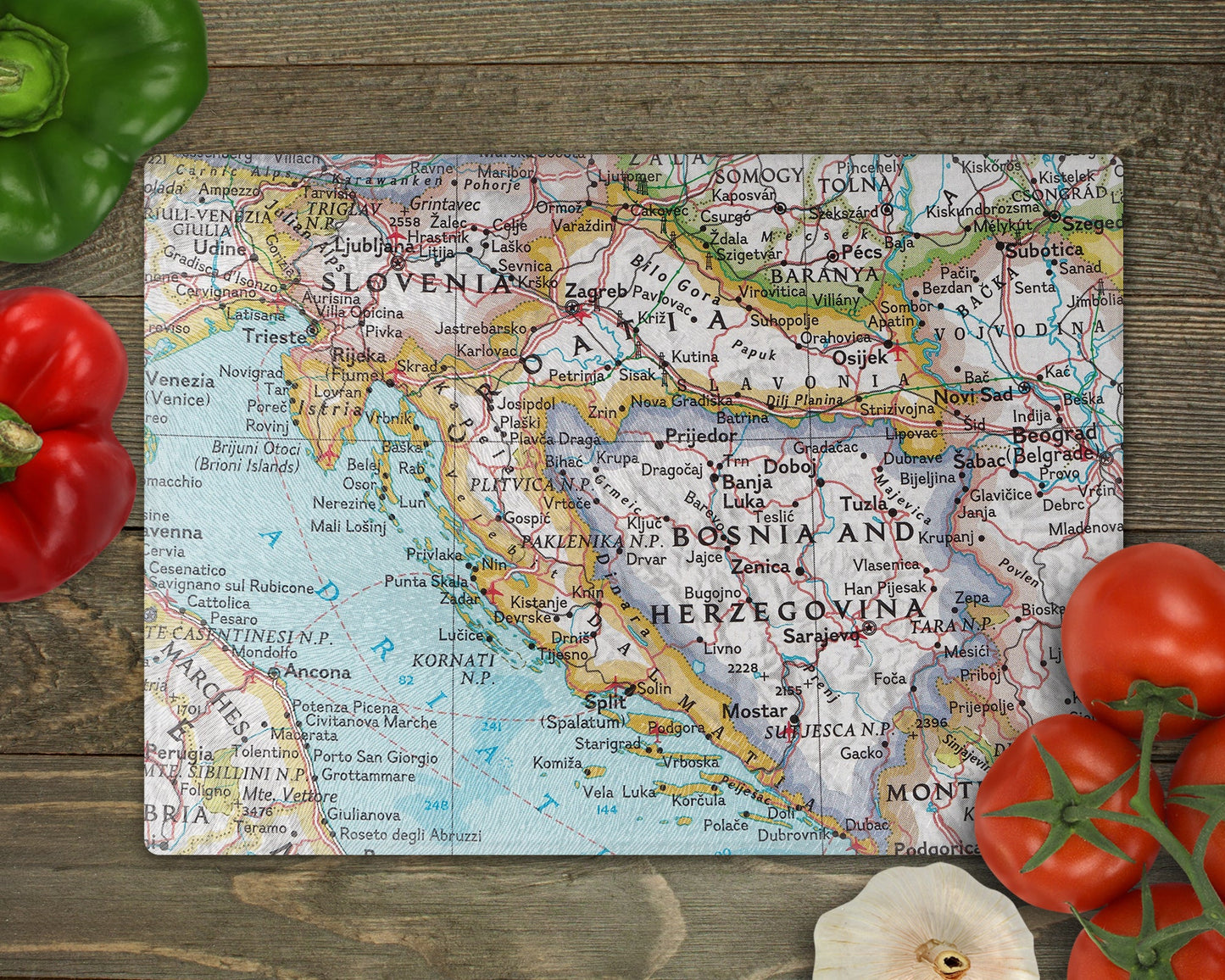 Croatia Map Cutting Board | Travel Gift | Kitchen Decor