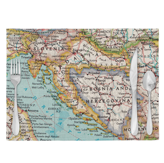 Croatia Vintage Map Placemats Set of 4