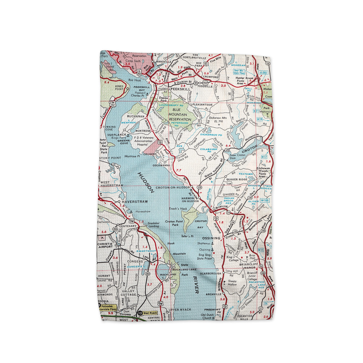 Croton-on-Hudson New York Vintage Map Kitchen Towel