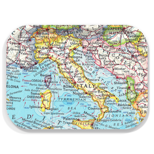 Italy Map Birchwood Tray – 11" x 8" Serving Tray