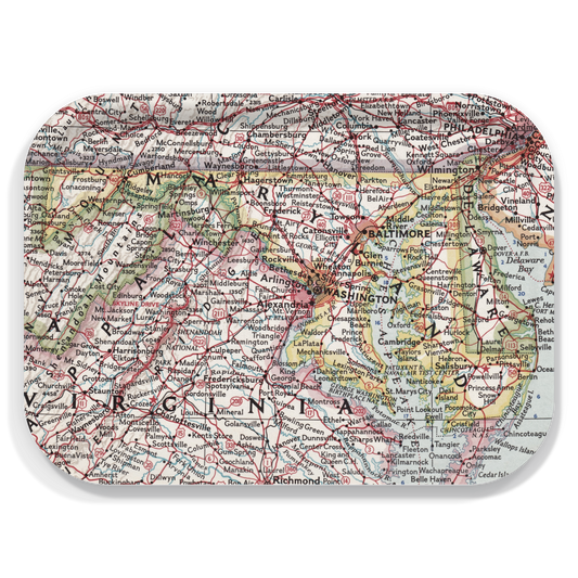 Maryland Vintage Map Birchwood Tray – 11" x 8" Serving Tray