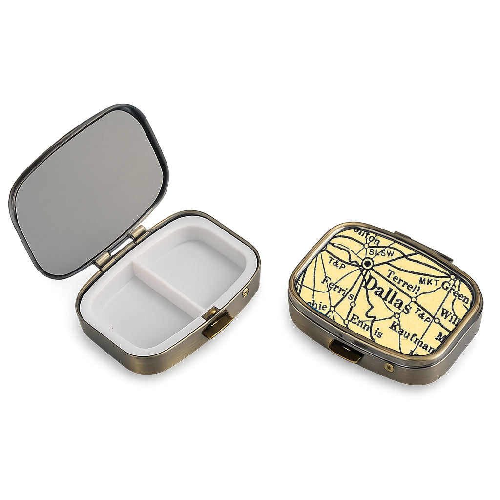 Dallas Texas Vintage Map Pill Case