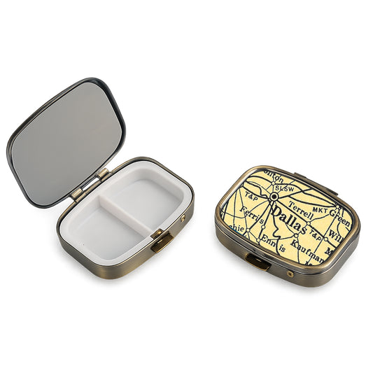 Dallas Texas Vintage Map Pill Case