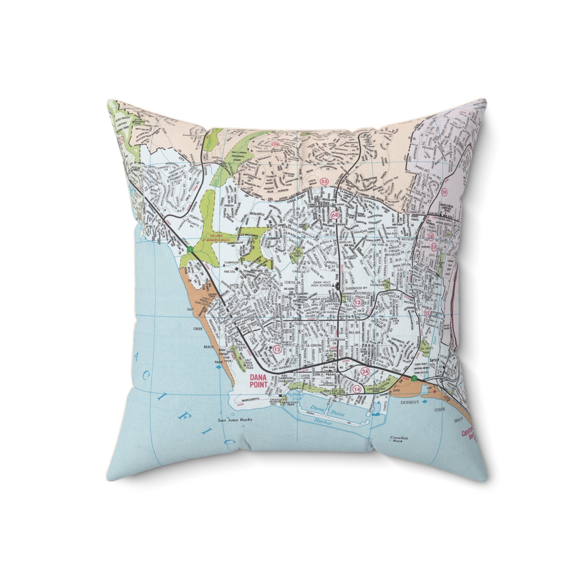 Dana Point California vintage map pillow