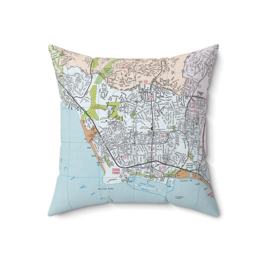 Dana Point California vintage map pillow