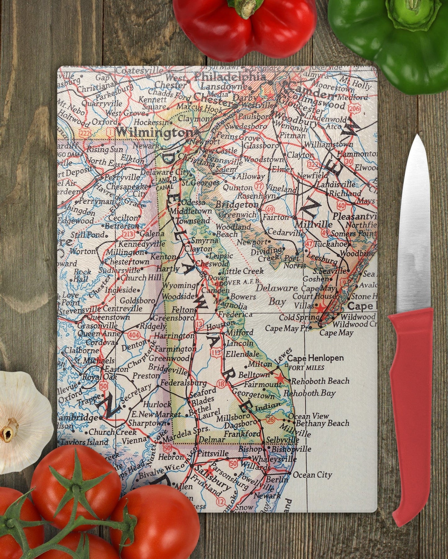 Delaware Map Cutting Board | Travel Gift | Kitchen Decor