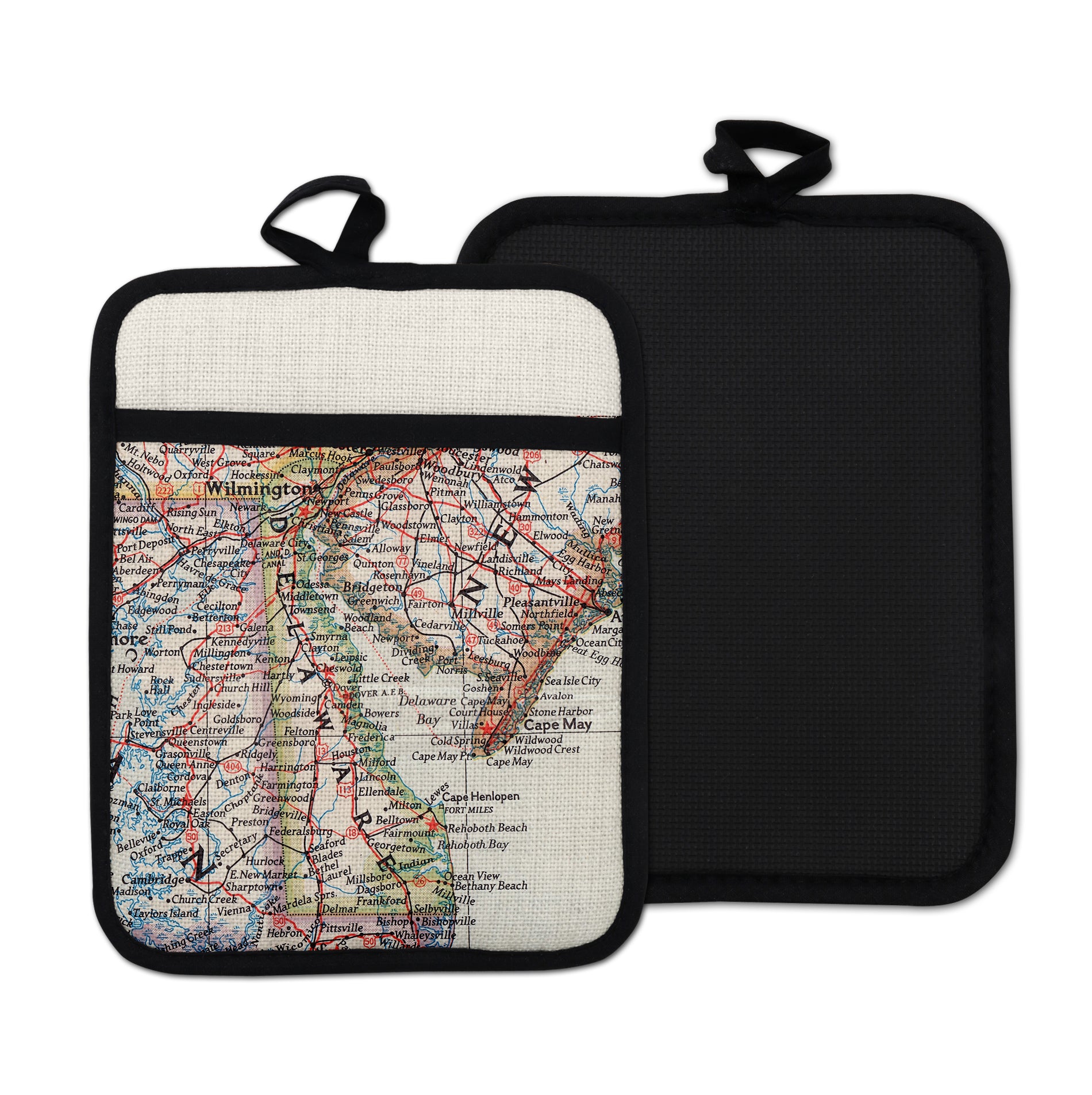 Delaware vintage map hot pad kitchen decor