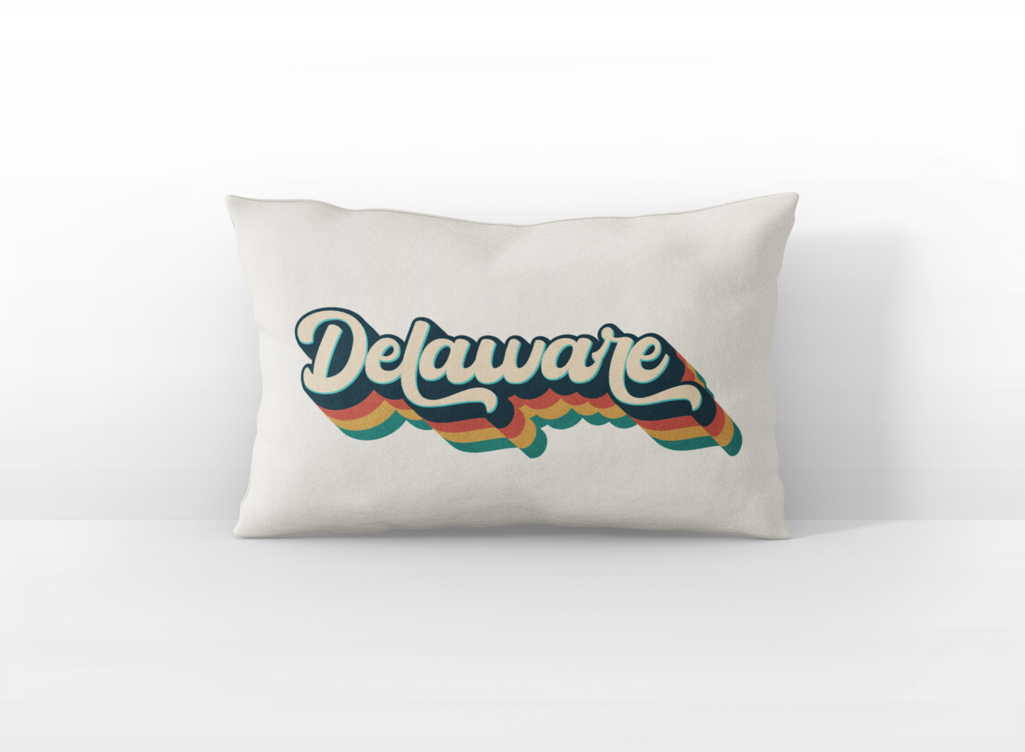 Delaware retro text lumbar pillow