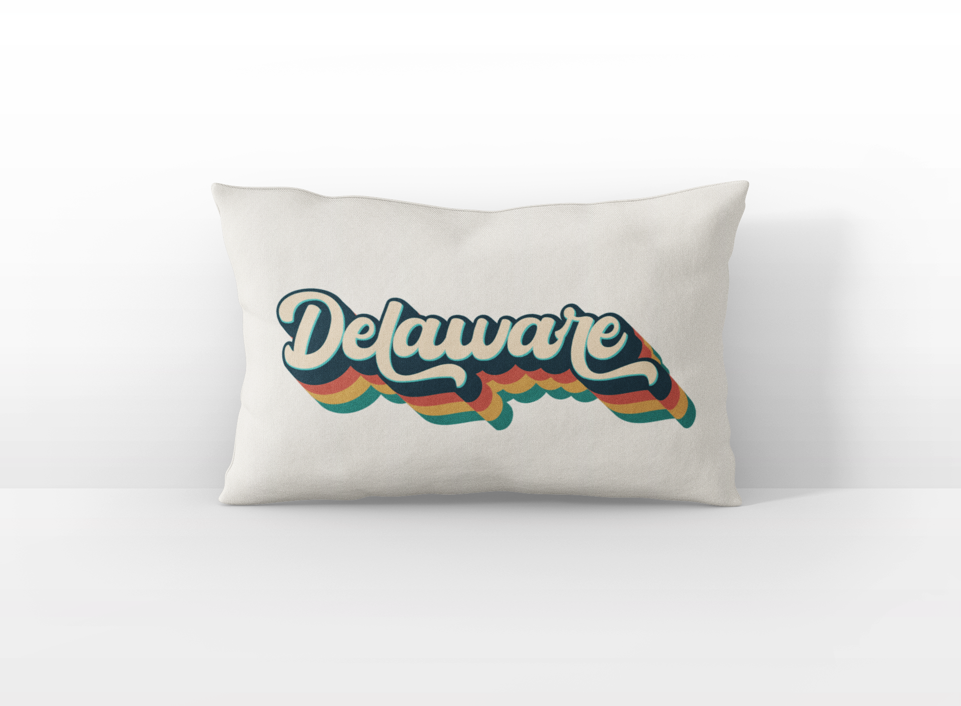 Delaware retro text lumbar pillow