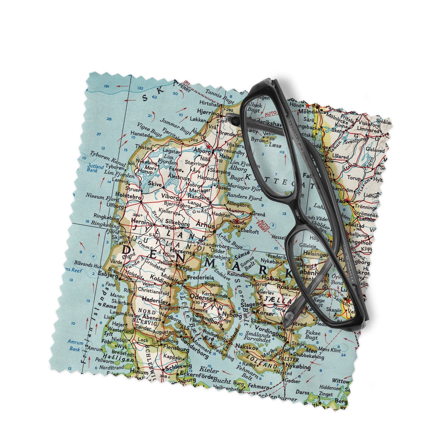 Denmark Map Lens Cloth | Denmark Microfiber Glasses Cleaner | Travel Gift