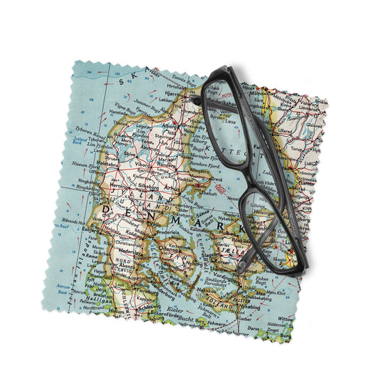 Denmark Map Lens Cloth | Denmark Microfiber Glasses Cleaner | Travel Gift