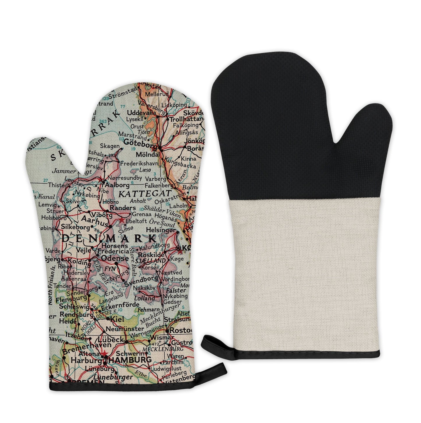 Denmark Map Oven Mitt | Vintage-Inspired Kitchen Gift