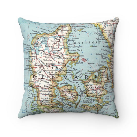 Denmark vintage map pillow