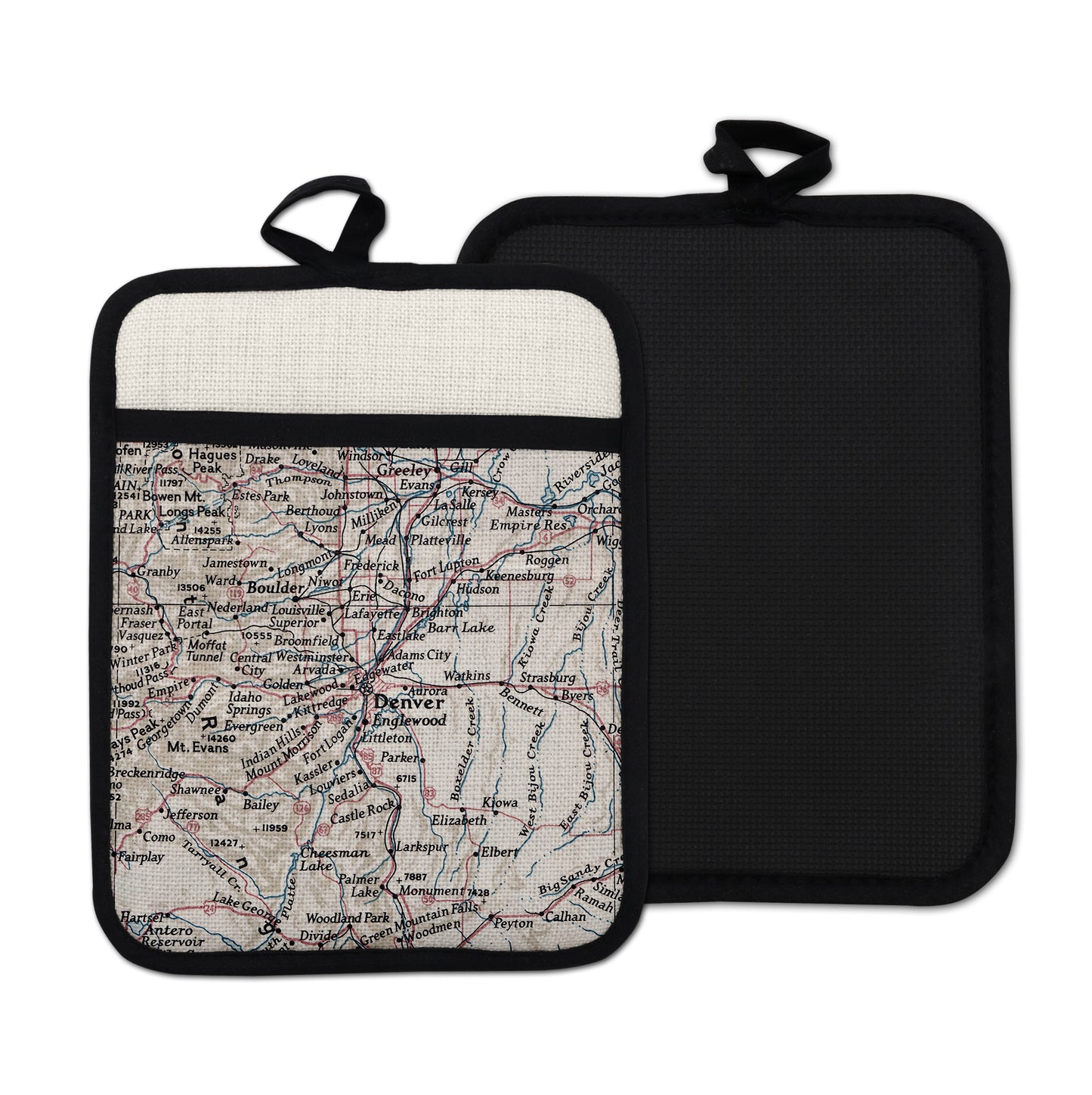 Denver Colorado vintage map hot pad kitchen decor