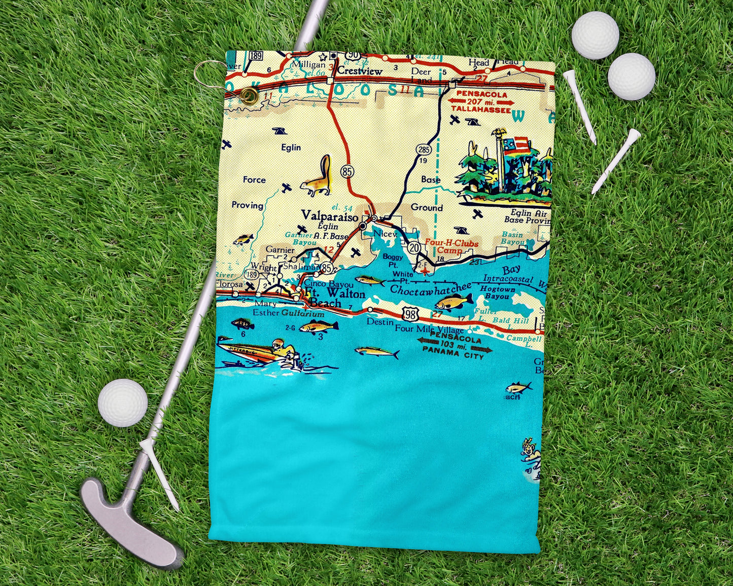 Destin Florida golf towel primary image