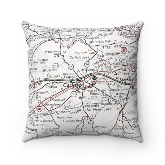 Dickinson College vintage map pillow