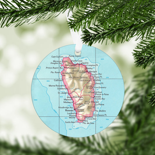 Dominica Vintage Map Ornament