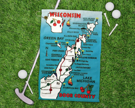 Door County Wisconsin golf towel primary image