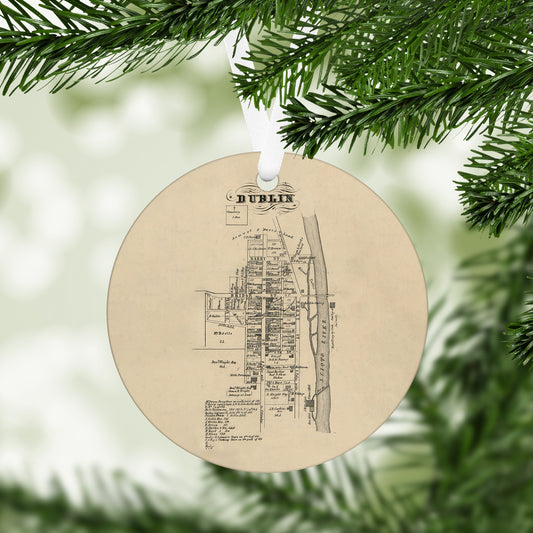 Dublin Ohio Vintage Map Ornament