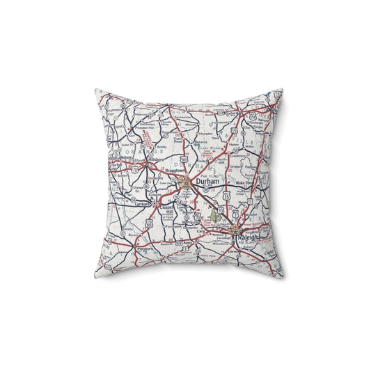 Durham North Carolina vintage map pillow