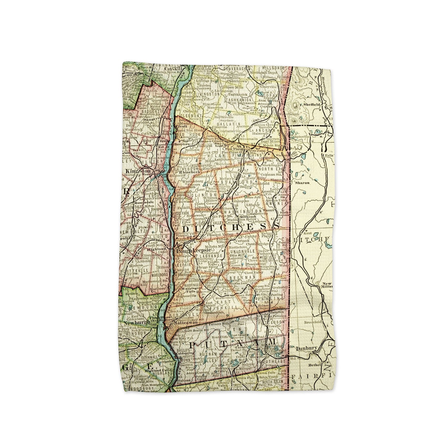 Dutchess County New York Vintage Map Kitchen Towel