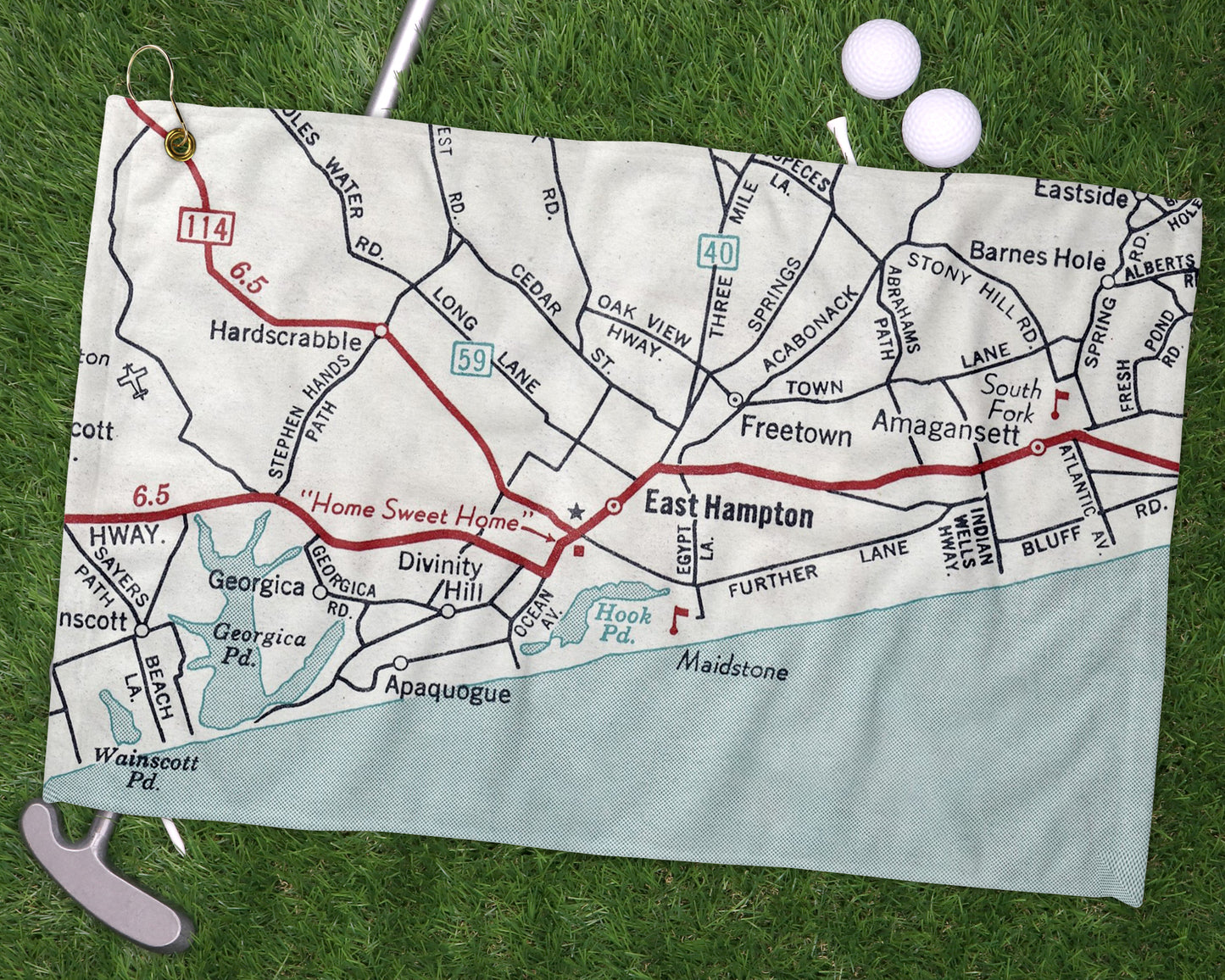 East Hampton New York golf towel primary image
