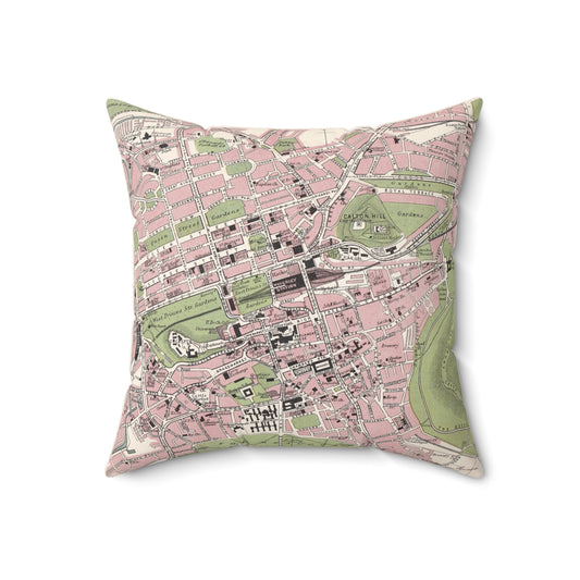 Edinburgh Scotland vintage map pillow