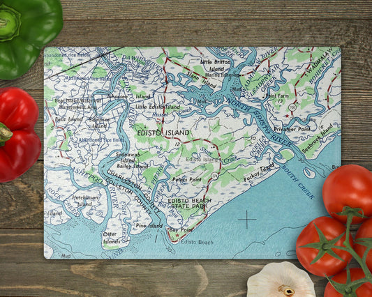 Edisto Island South Carolina Map Cutting Board