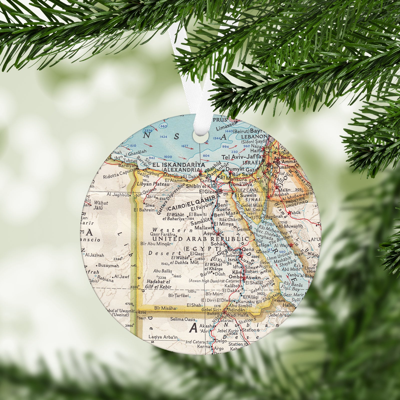 Egypt Vintage Map Ornament