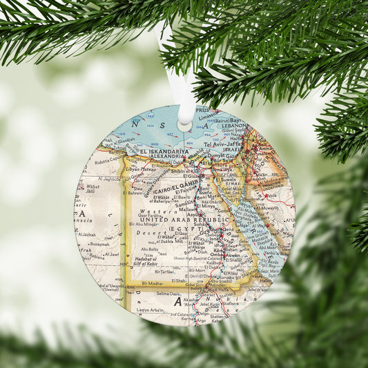 Egypt Vintage Map Ornament