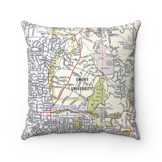 Emory University vintage map pillow