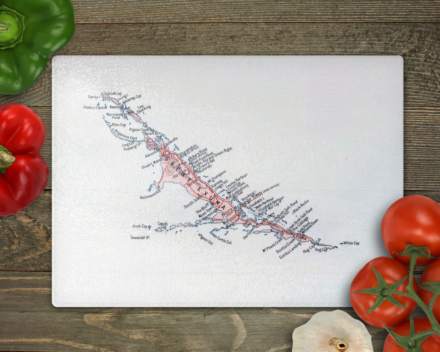 Exuma Bahamas Map Cutting Board | Travel Gift | Kitchen Decor