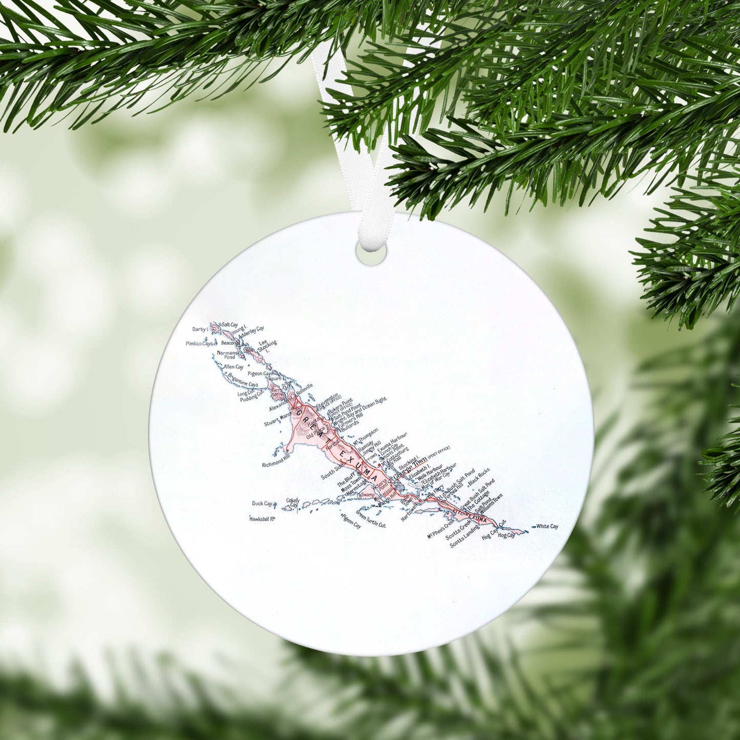 Exuma Bahamas Vintage Map Ornament