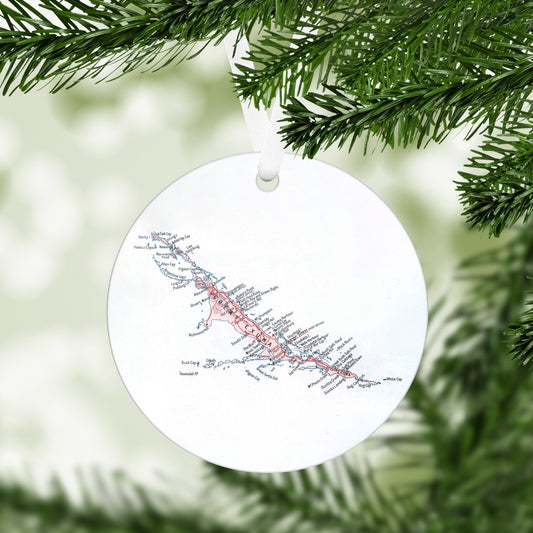 Exuma Bahamas Vintage Map Ornament