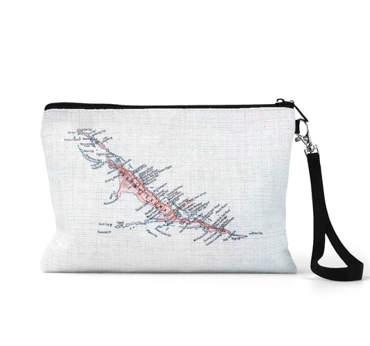 Exuma Bahamas map wristlet travel pouch