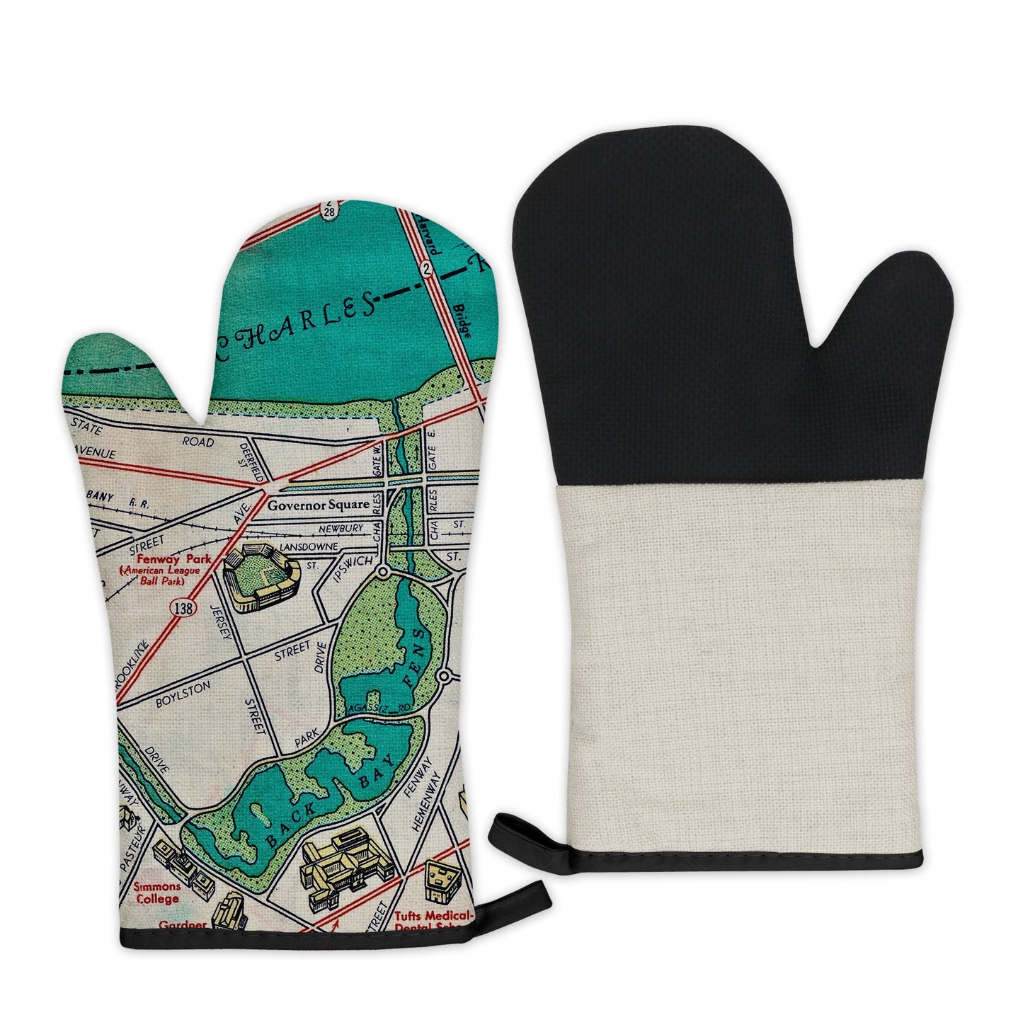 Fenway Park, Boston Map Oven Mitt | Vintage-Inspired Kitchen Gift
