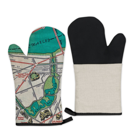 Fenway Park, Boston Map Oven Mitt | Vintage-Inspired Kitchen Gift