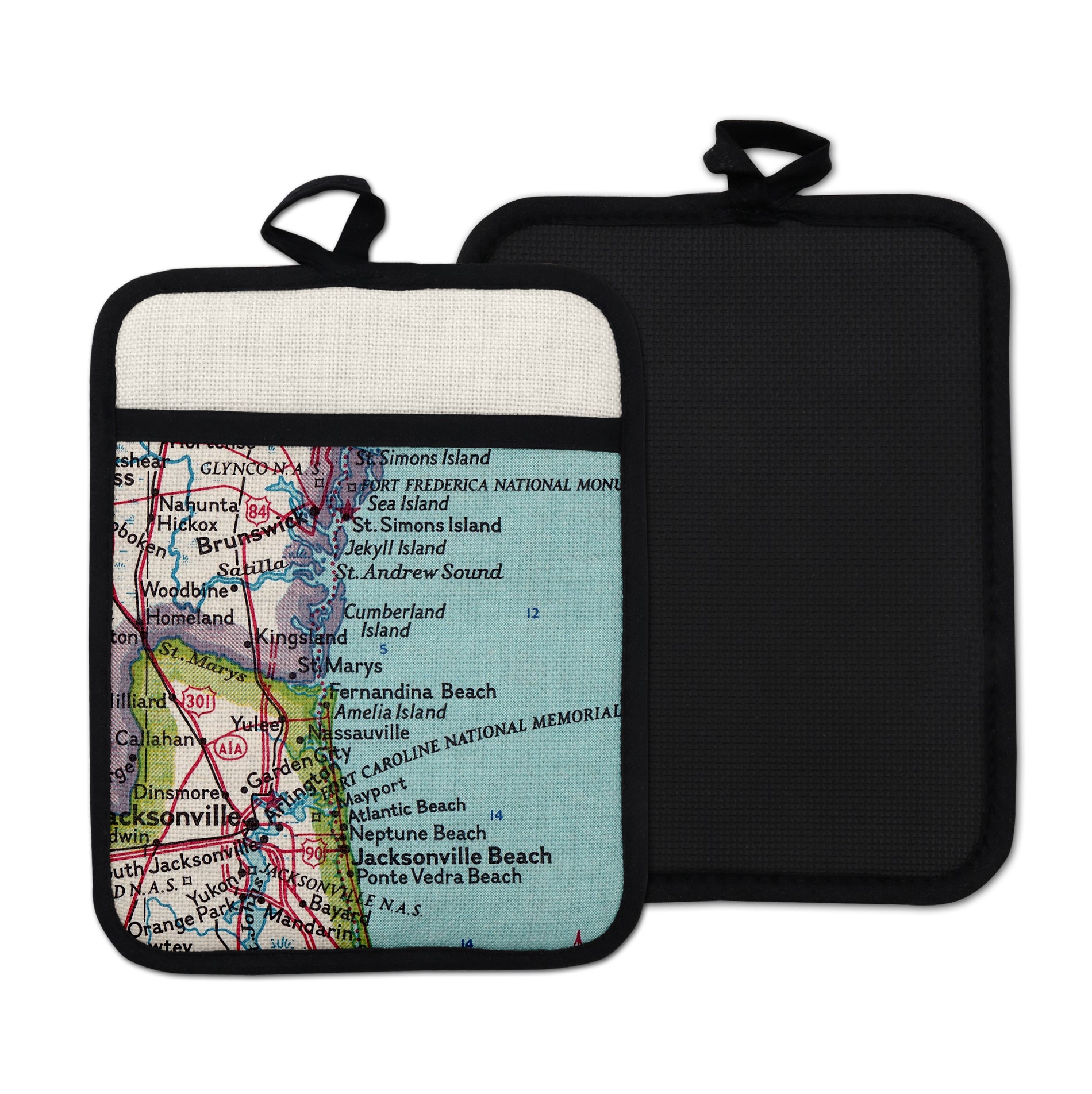 Fernandina Beach Florida vintage map hot pad kitchen decor