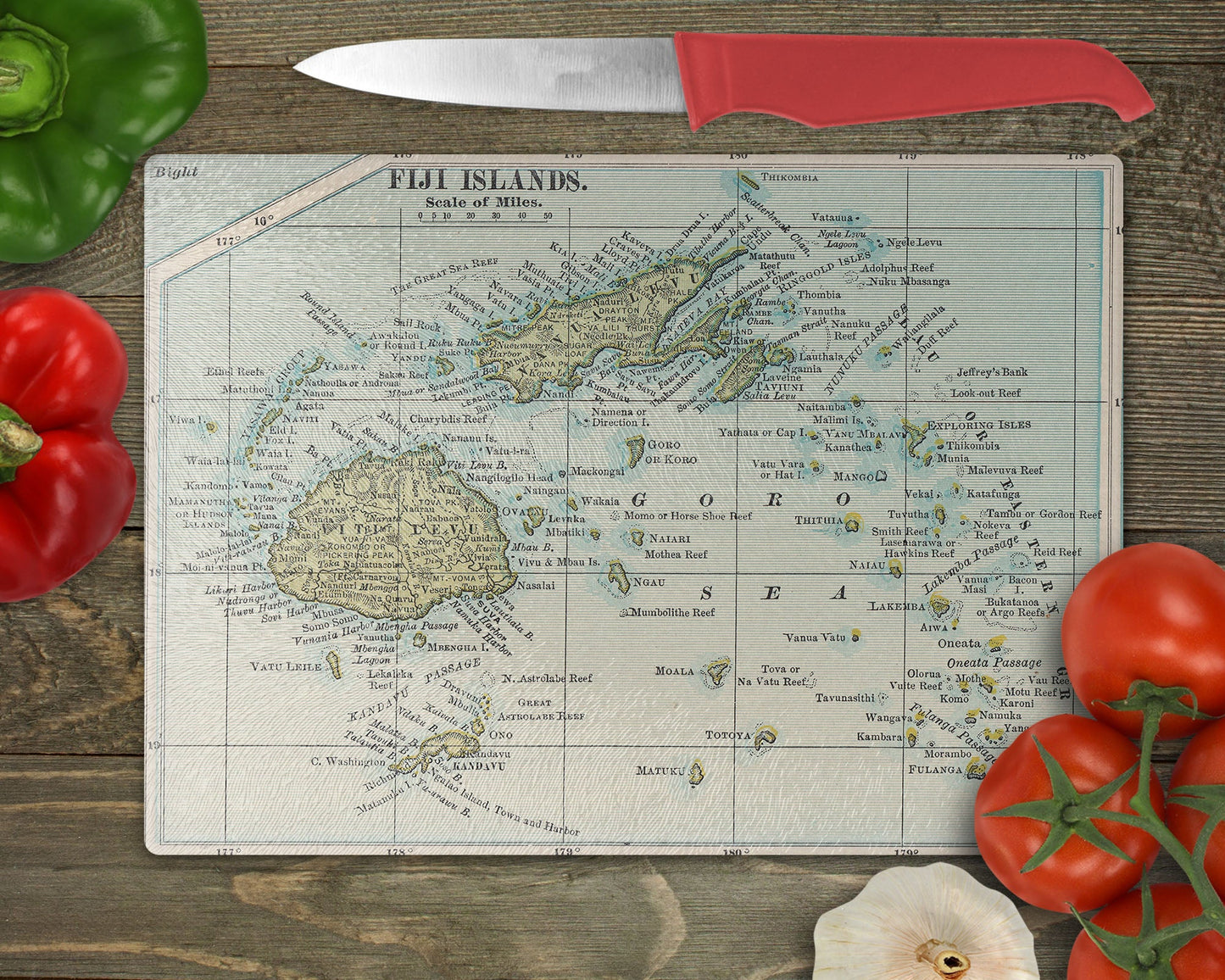 Fiji Map Cutting Board | Travel Gift | Kitchen Decor