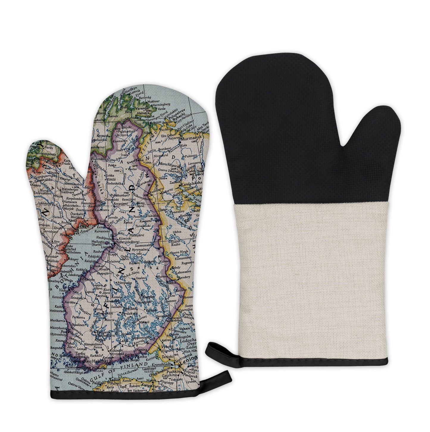 Finland Map Oven Mitt | Vintage-Inspired Kitchen Gift