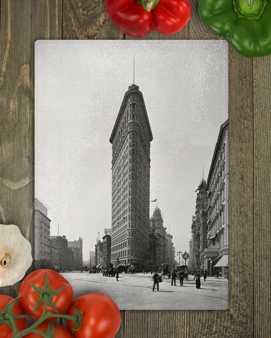 Flatiron Building Cutting Board | Vintage New York City Kitchen Decor | NYC Landmark Functional Art