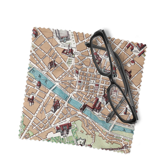 Florence Italy Map Lens Cloth | Florence Microfiber Glasses Cleaner | Travel Gift