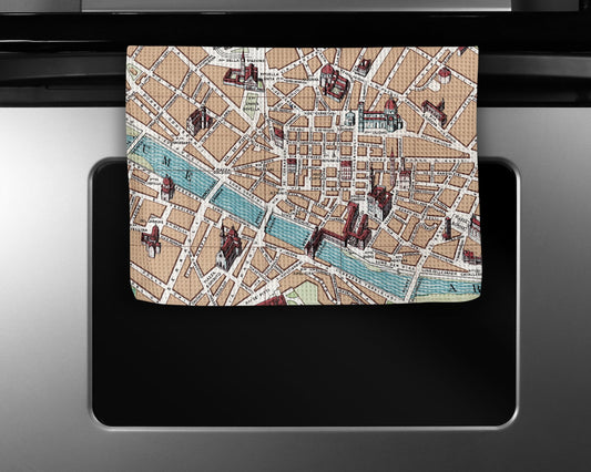 Florence Italy Map Tea Towel | Waffle-Weave Kitchen Towel Gift