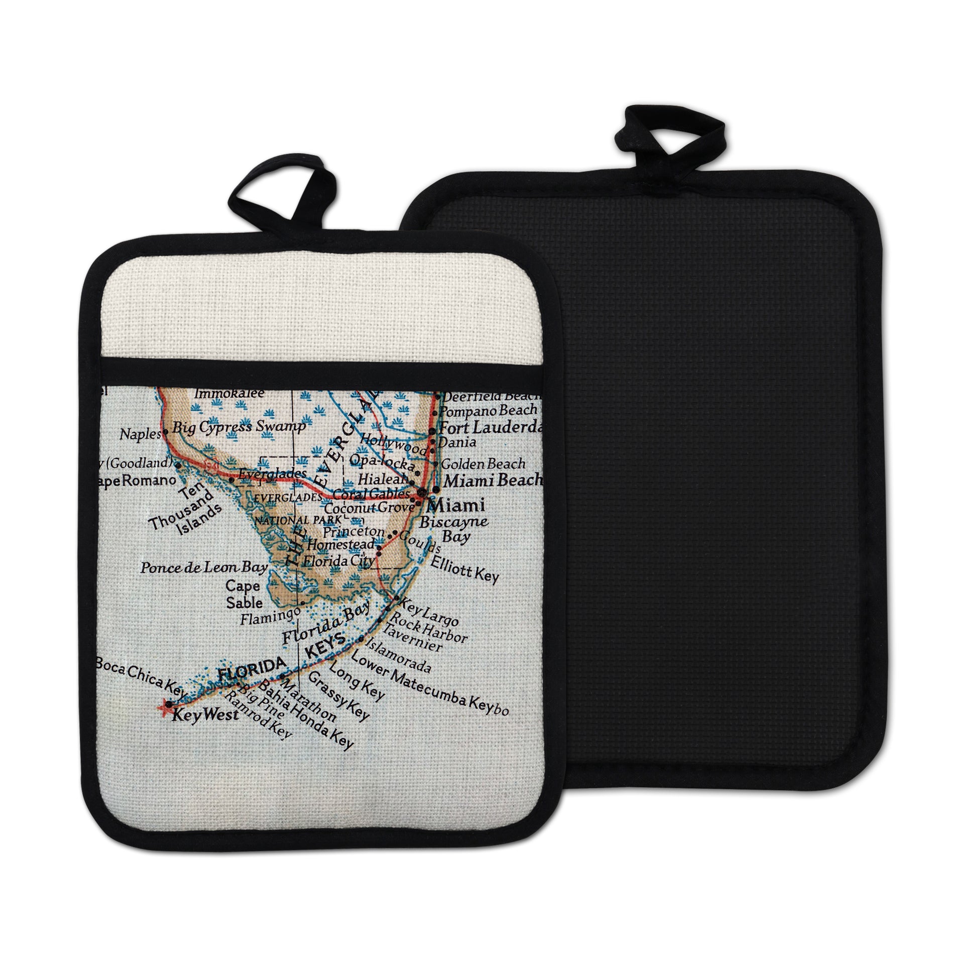 Florida Keys vintage map hot pad kitchen decor