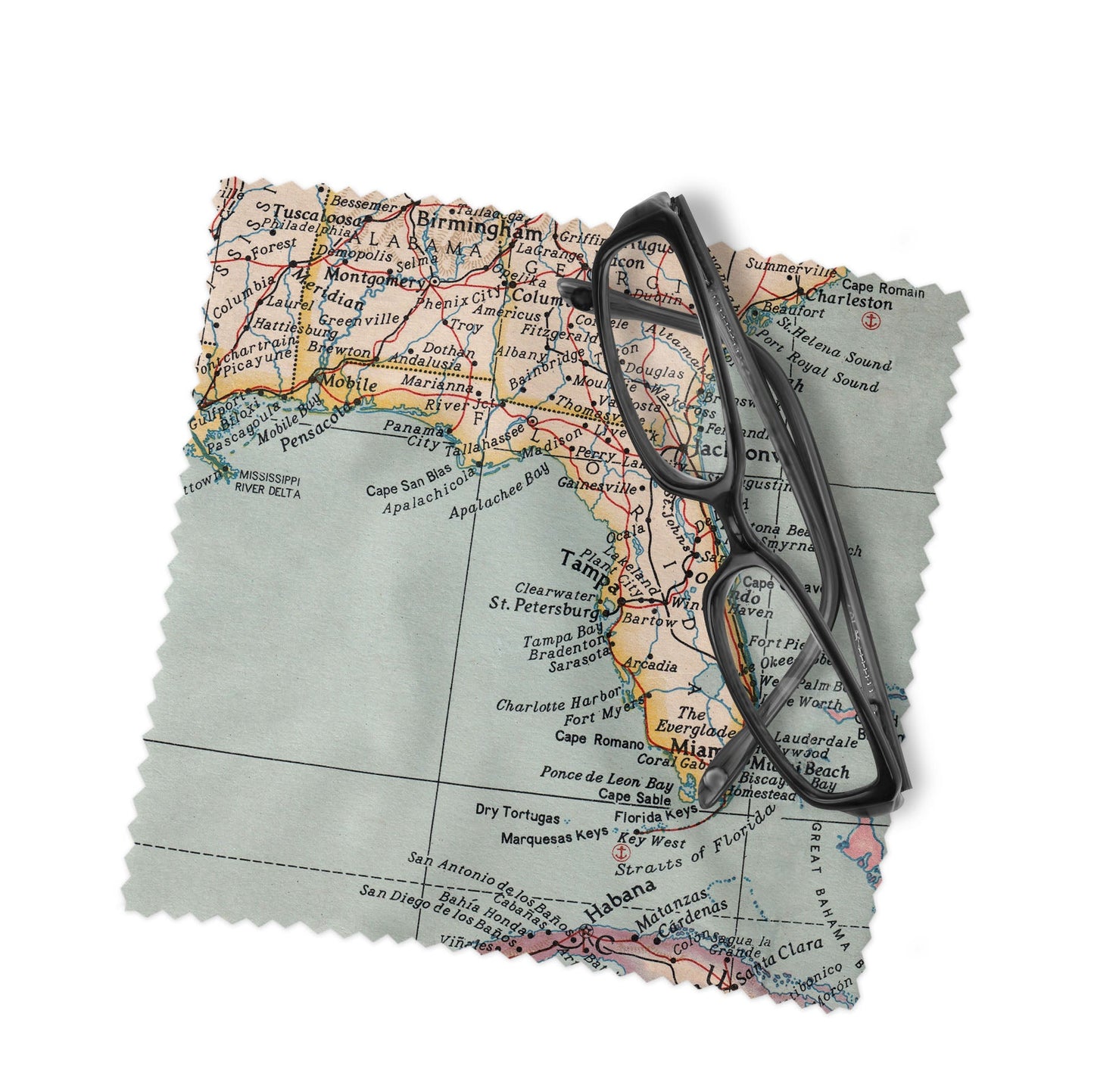 Florida Map Lens Cloth | Florida Microfiber Glasses Cleaner | Travel Gift