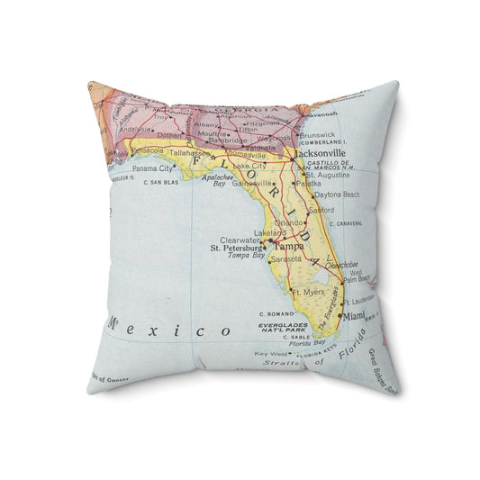 Florida vintage map pillow