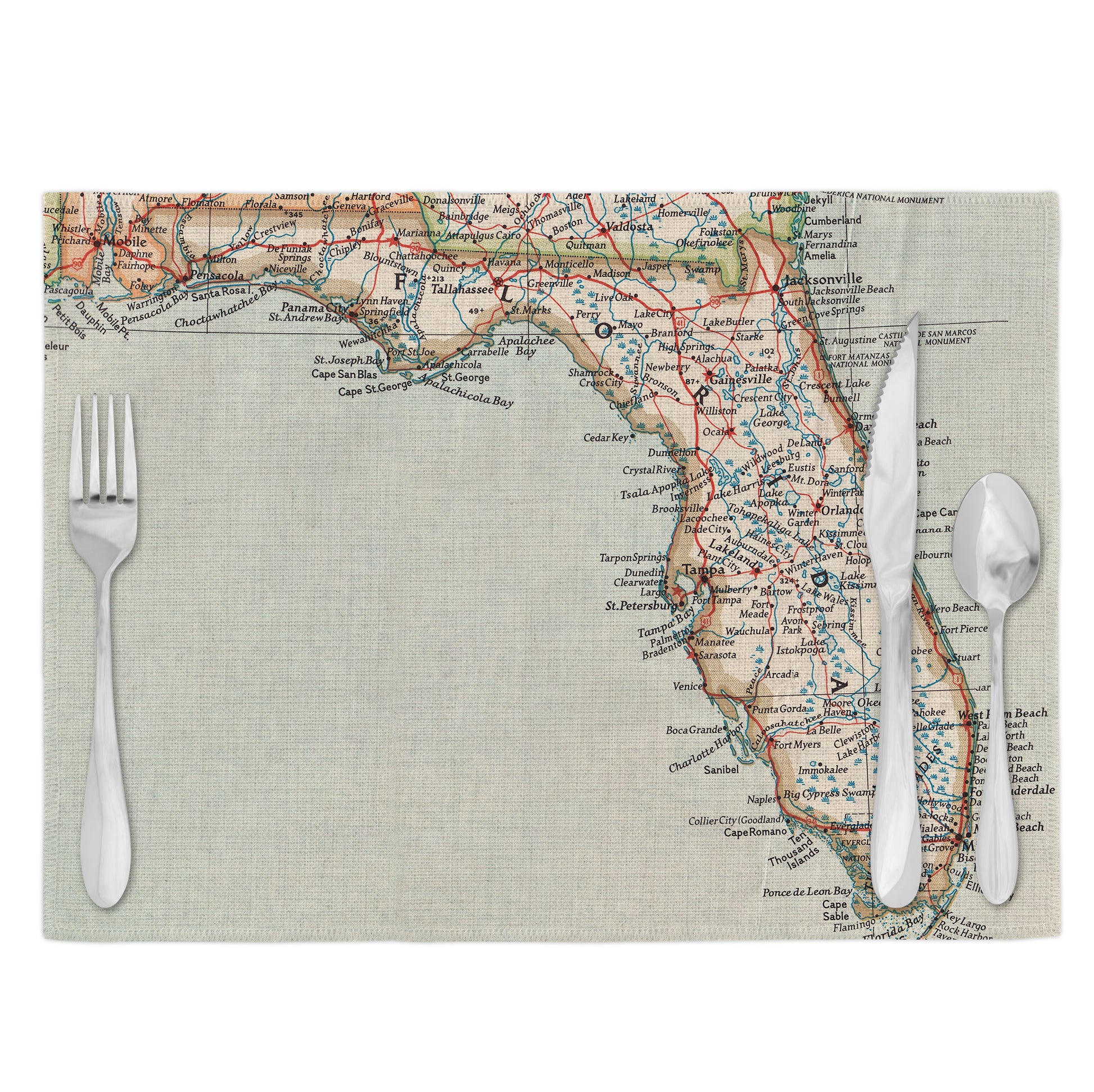 Florida Vintage Map Placemats Set of 4
