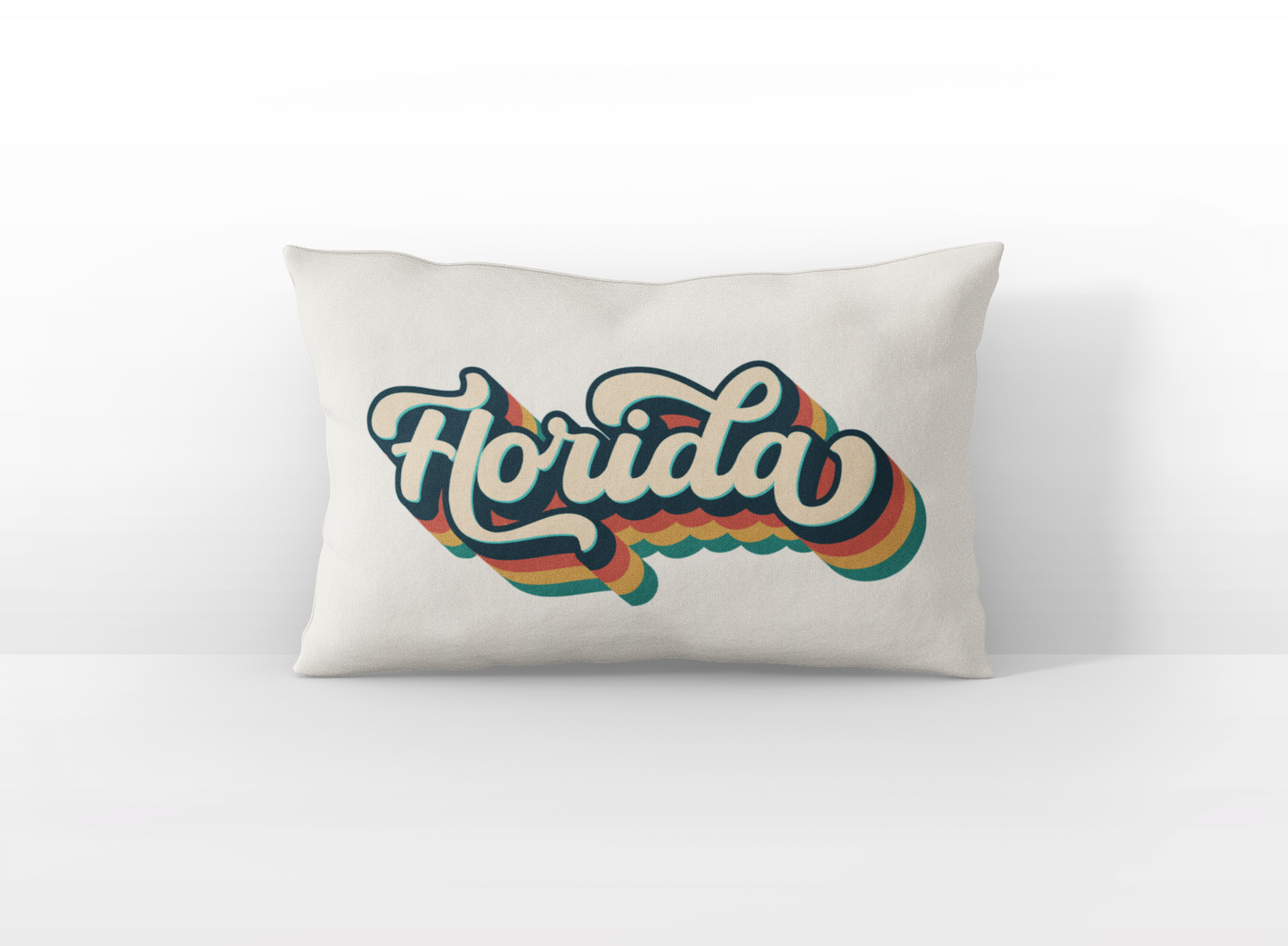 Florida retro text lumbar pillow