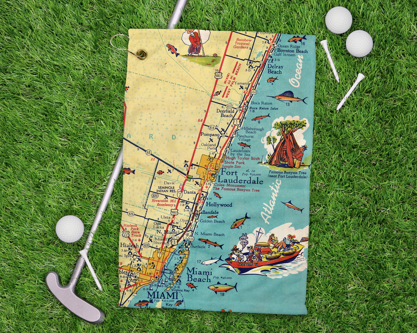 Fort Lauderdale Florida golf towel primary image